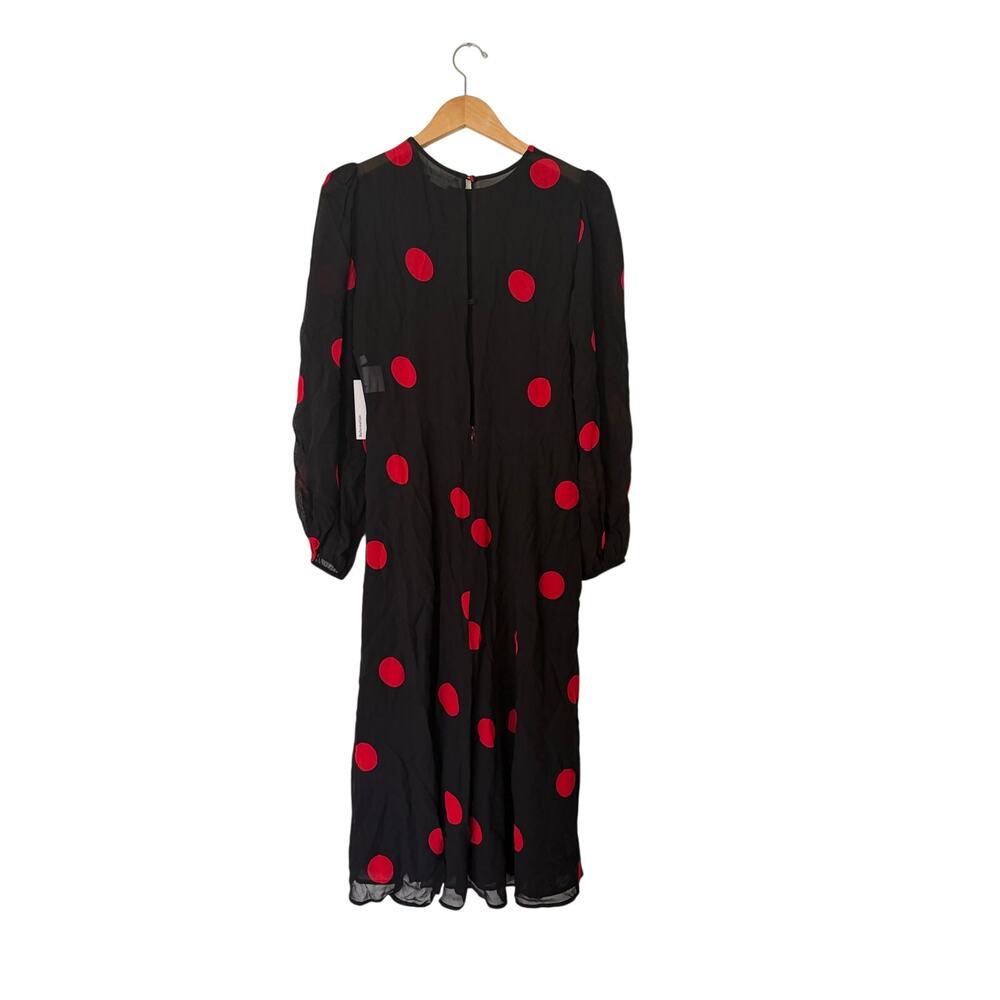 NWT Reformation Luanne Polka Dot Crepe Midi Dress Size 8 - Picture 4 of 6